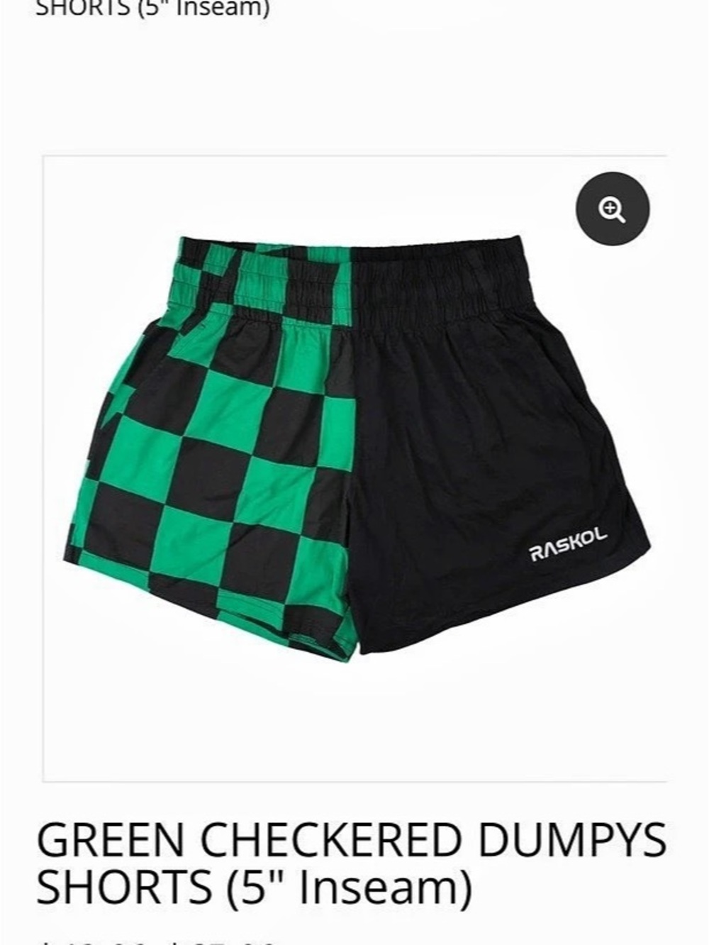 Raskol Green Checkered Dumpys Shorts Size M - Picture 2 of 5